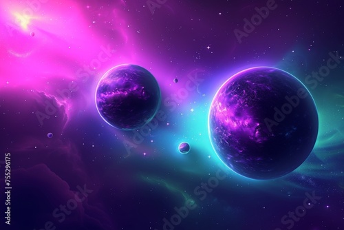 Cosmic Dreamscape with Vivid Planets © GoGameGod