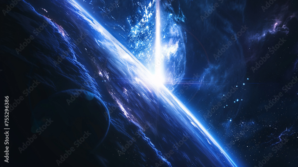 Cosmic ray space-time tunnel abstract background
