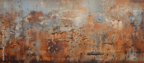 A closeup shot capturing the intricate patterns and textures of a weathered rusty metal surface, resembling a piece of abstract art in a natural landscape setting