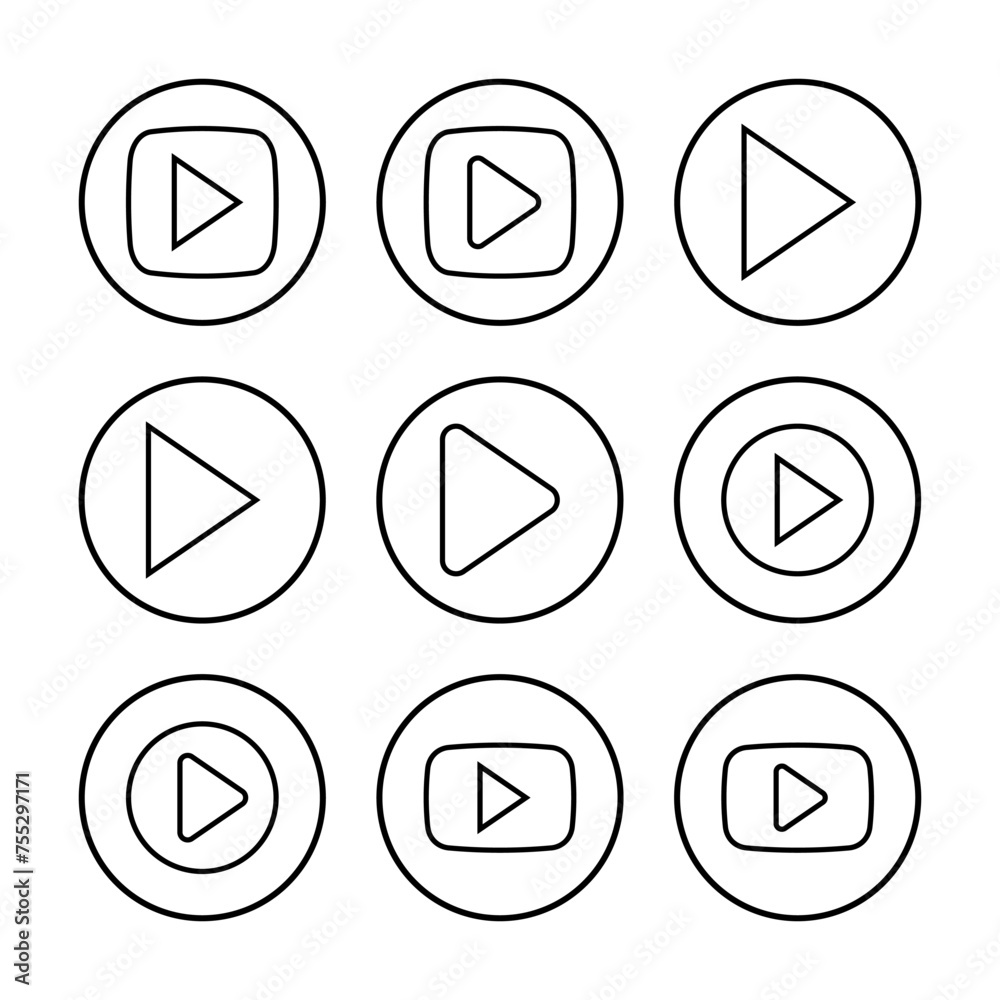 Play Icon vector illustration. Play button sign and symbol Play Icon vector illustration. Play button sign and symbol