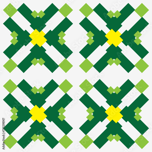 seamless pattern with green squares
