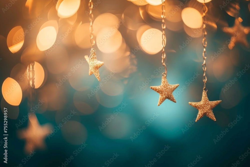 Sparkling Star Ornaments - obrazy, fototapety, plakaty 