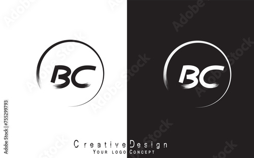 BC letter logo design template vector