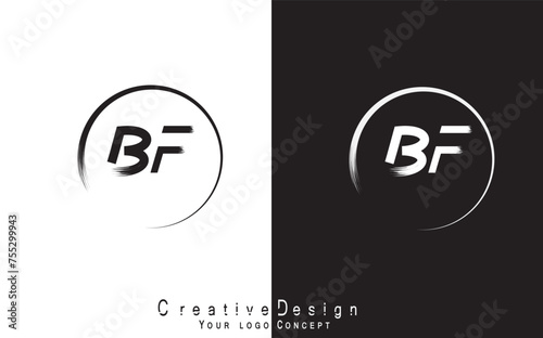 BF letter logo design template vector