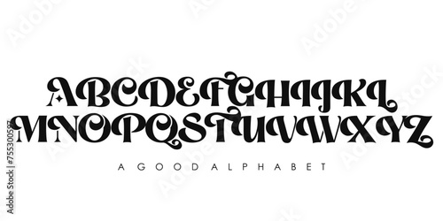 Elegant lorem ipsum logo and fashion alphabet font. Creative Minimal modern urban sport fashion futuristic font. vector illustration eps 10 photo