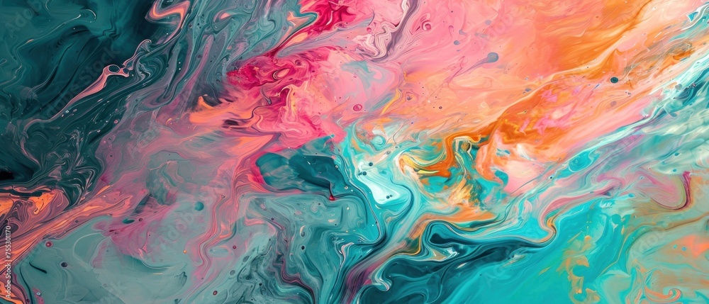 Vibrant Abstract Paint Swirls