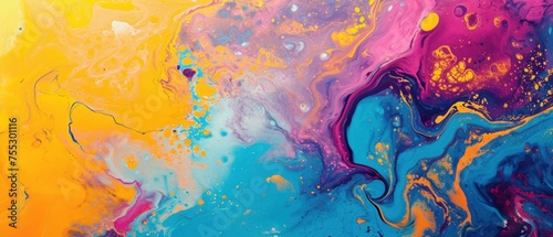 Colorful Abstract Paint Swirls Background