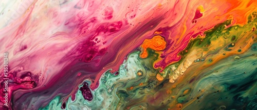 Abstract Colorful Paint Swirls Background