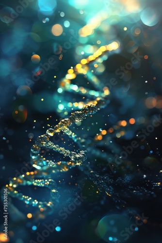 Abstract Glowing DNA Helix