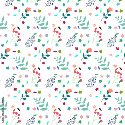 Seamless floral blossom pattern art design print fabric illustration vector
