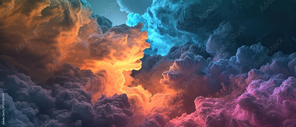Ethereal Cloudscape with Vibrant Colors