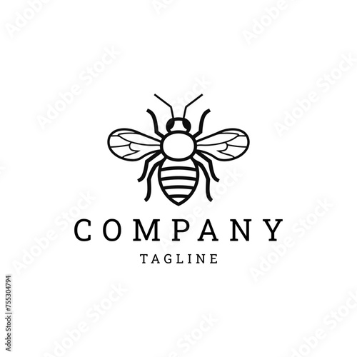 Honey bee logo design icon template © SuryoMono