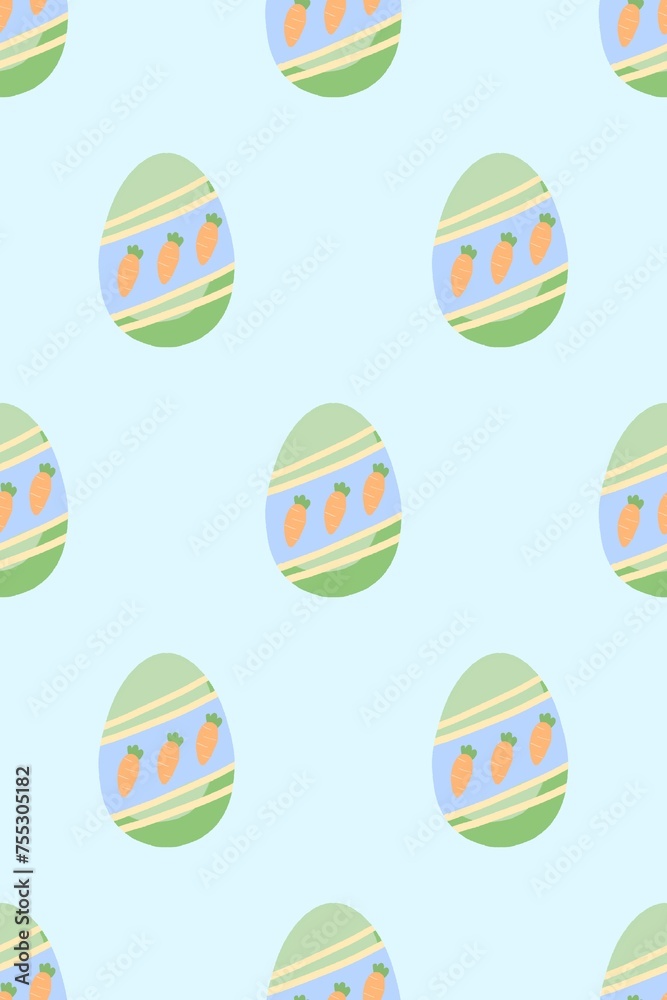 Easter Egg Collection: Seamless Spring Pattern with Colorful Floral Designs for Holiday Decoration and Celebration
