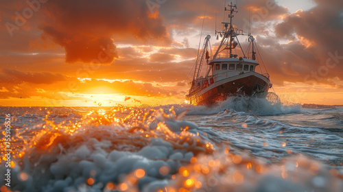 fishing boat unloading its catch.