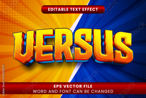 Versus battle 3d editable vector text effect