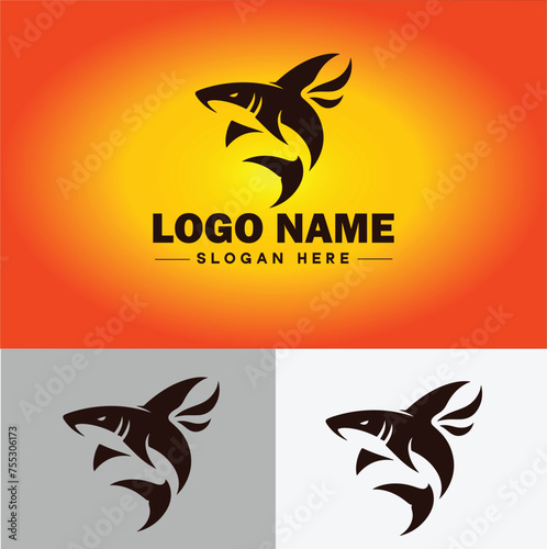 Shark logo vector art icon graphics for company brand business icon shark logo template