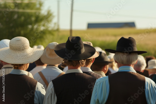 Gathering of Traditional Community Members in Various Hats Under the Sun