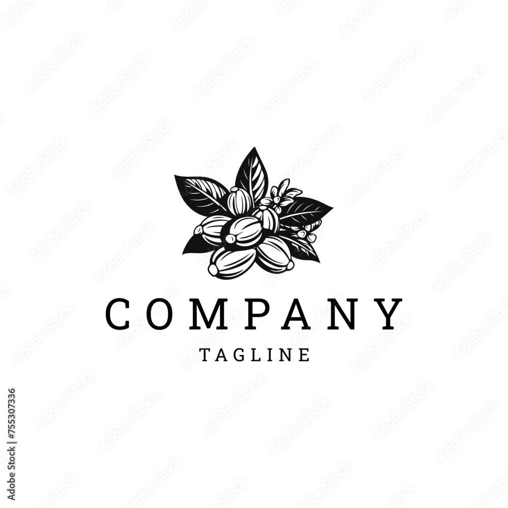 Cacao logo vector icon design template
