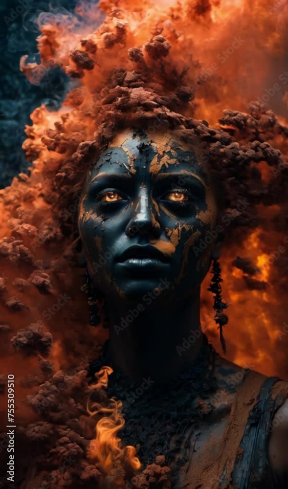 illustration of the goddess of clouds, dust and thunderstorm generated with AI illustration of the goddess of clouds, dust and thunderstorm generated with AI