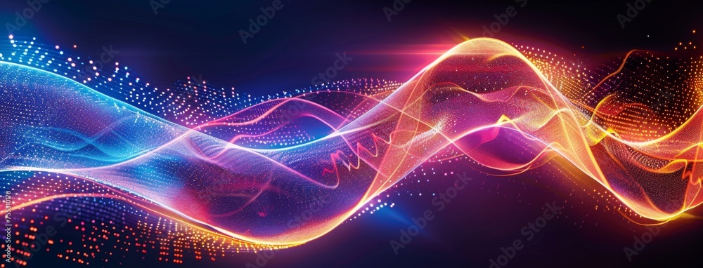 Abstract Colorful Wave Particle Design
