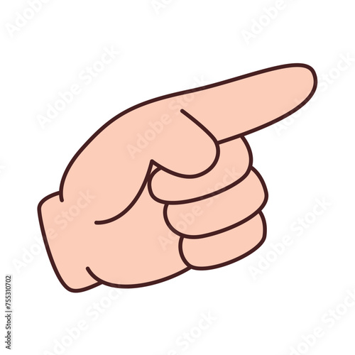 Pointing hand finger gesture icon