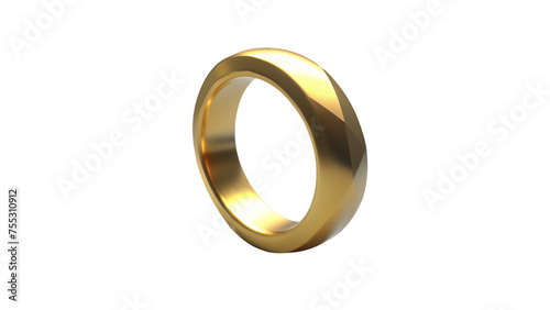 gold wedding rings symbolizing love and marriage, isolated in 3D