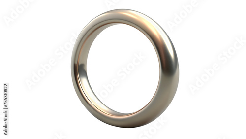 Isolated Silver Metal Rings on White Background