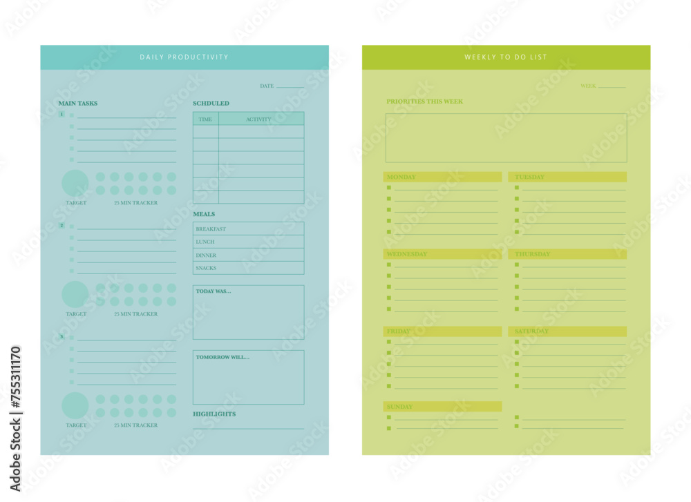 set of Weekly to do list (Candy) Planner. set of Weekly to do list (Candy) Planner.