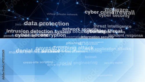 Cybersecurity safeguarding secure communication and network security in background of cyber attacks and cybercrime photo