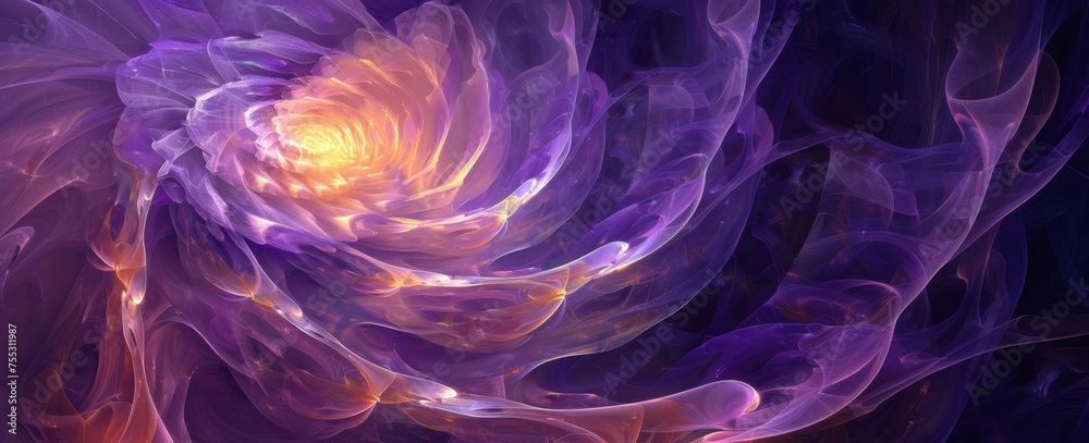 Obraz premium Abstract Purple Flame Fractal Art