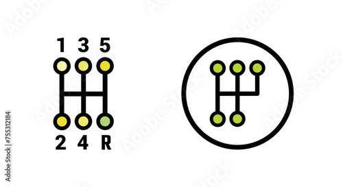 Gear box Icon Vector Illustration. Gear box Lineal Color Icon