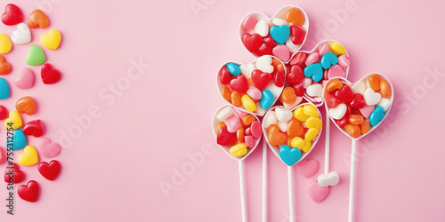 Hear shaped candy lollypop sticks