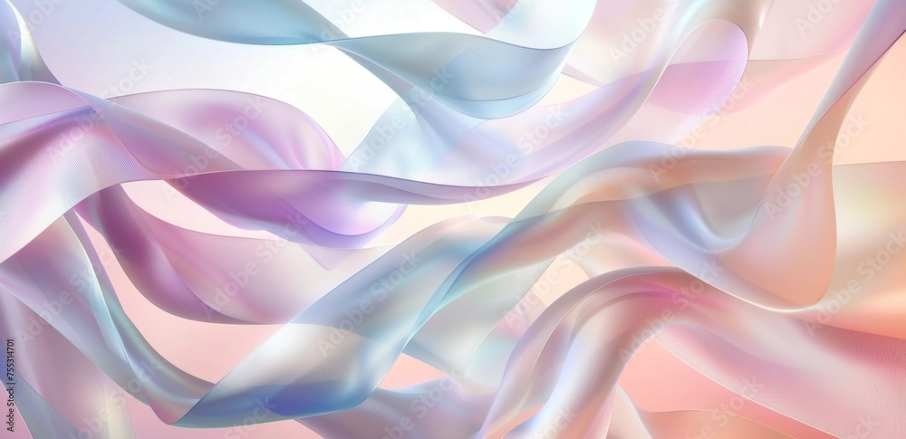 Obraz premium Abstract Pastel Silk Waves Background