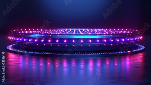 futuristic metal product display 3D stage horizontal version web page background 