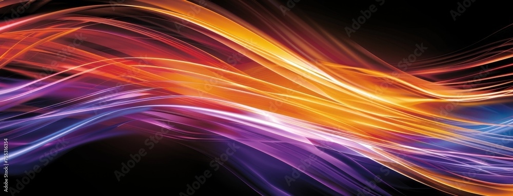Abstract Colorful Light Waves Background