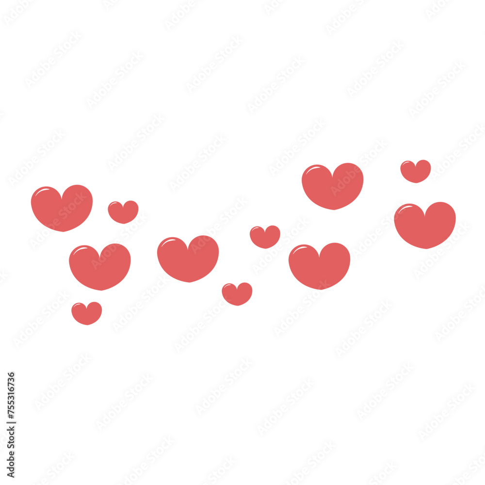 Red shape heart, vector heart shape, lovers on Valentines day