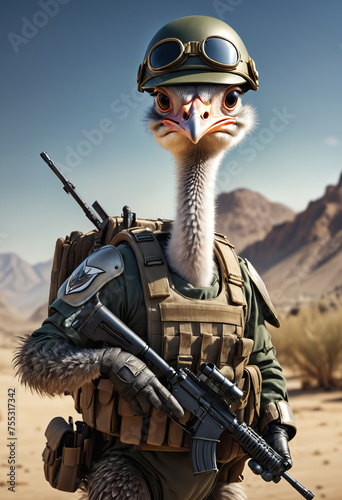 Cute and adorable ostrich w...