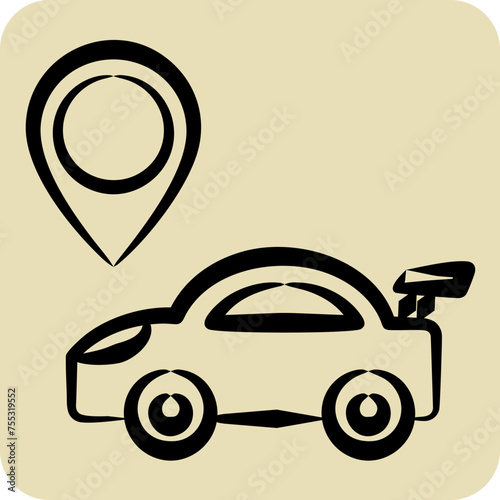 Icon Navigation. related to Racing symbol. hand drawn style. simple design editable. simple illustration photo