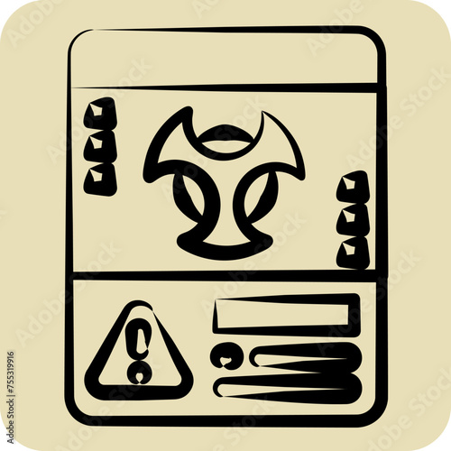 Icon Biohazard. related to Nuclear symbol. hand drawn style. simple design editable. simple illustration