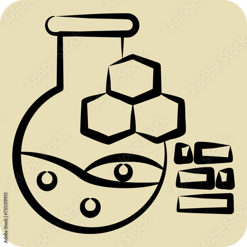 Icon Chemicals. related to Nuclear symbol. hand drawn style. simple design editable. simple illustration