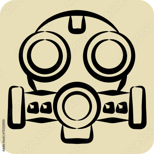Icon Mask. related to Nuclear symbol. hand drawn style. simple design editable. simple illustration