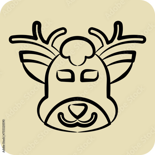 Icon Deer. related to Animal symbol. hand drawn style. simple design editable. simple illustration