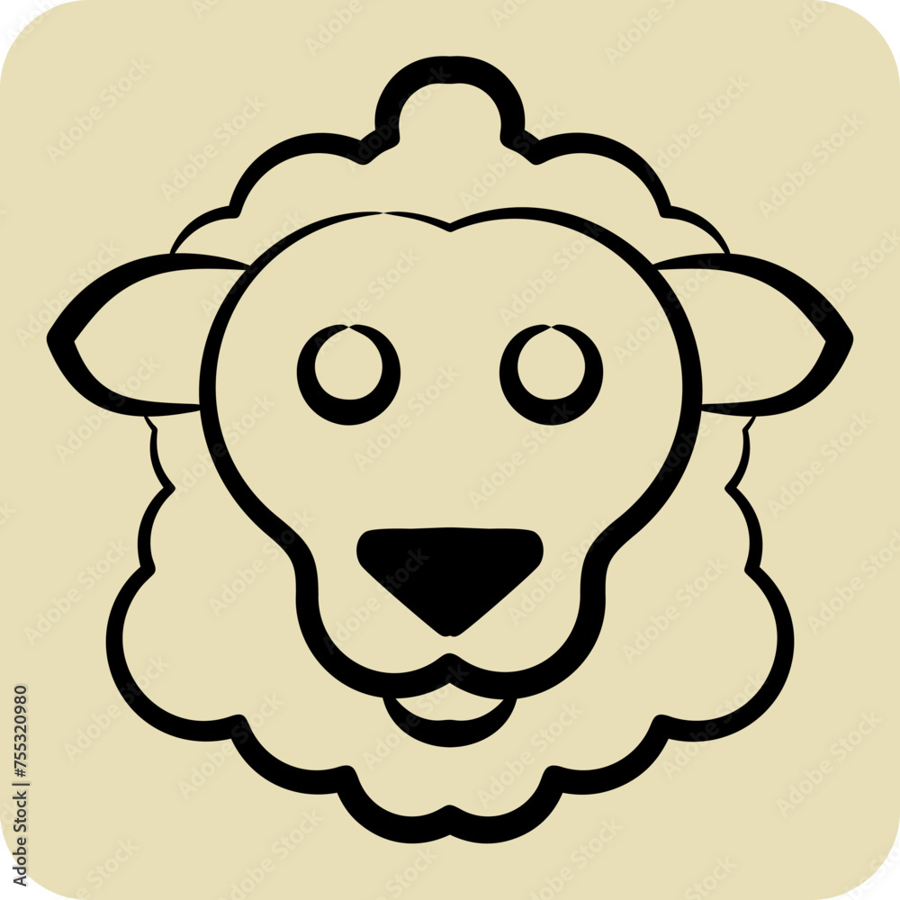 Icon Sheep. related to Animal symbol. hand drawn style. simple design editable. simple illustration Icon Sheep. related to Animal symbol. hand drawn style. simple design editable. simple illustration