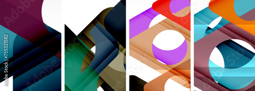 Abstract background set featuring captivating triangles. Harmonious blend of geometry and style, these designs bring modern flair