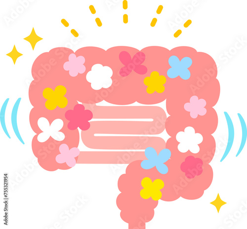 腸内フローラのデフォルメイラスト