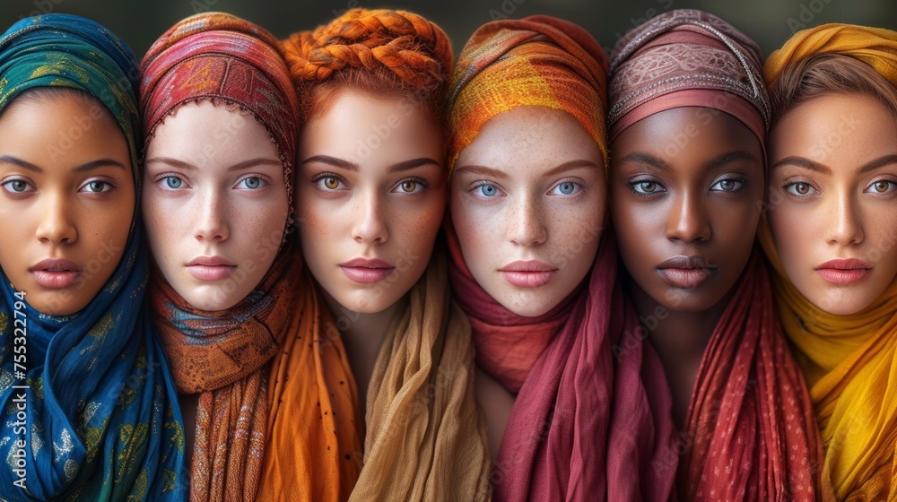 Generative AI image of Diverse Ethnic Women Representing Modern Society