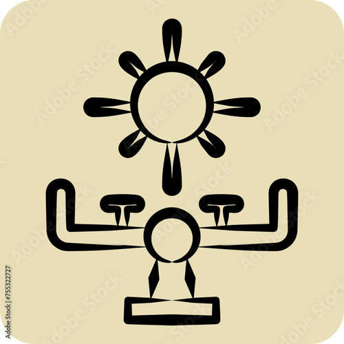 Icon Seesaw. related to Amusement Park symbol. hand drawn style. simple design editable. simple illustration