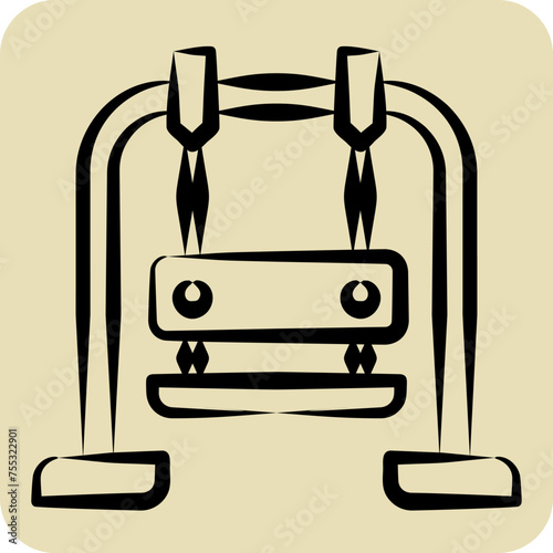 Icon Swing. related to Amusement Park symbol. hand drawn style. simple design editable. simple illustration