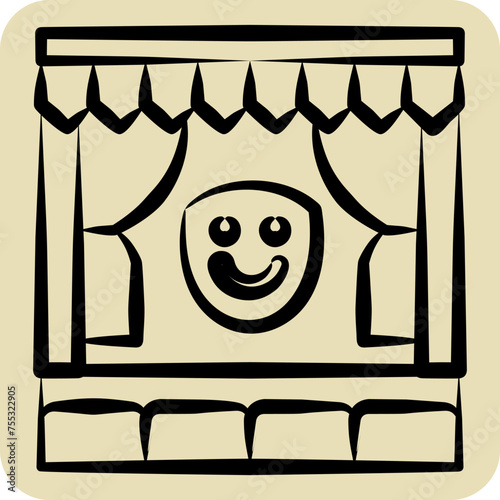 Icon Stage. related to Amusement Park symbol. hand drawn style. simple design editable. simple illustration photo