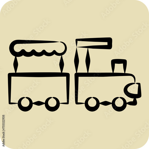 Icon Train. related to Amusement Park symbol. hand drawn style. simple design editable. simple illustration